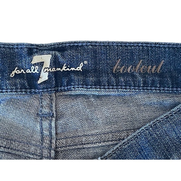 7 for All Mankind Womens Bootcut Jeans Rhinestone Embellished Waist Size 29 Blue - Picture 3 of 10